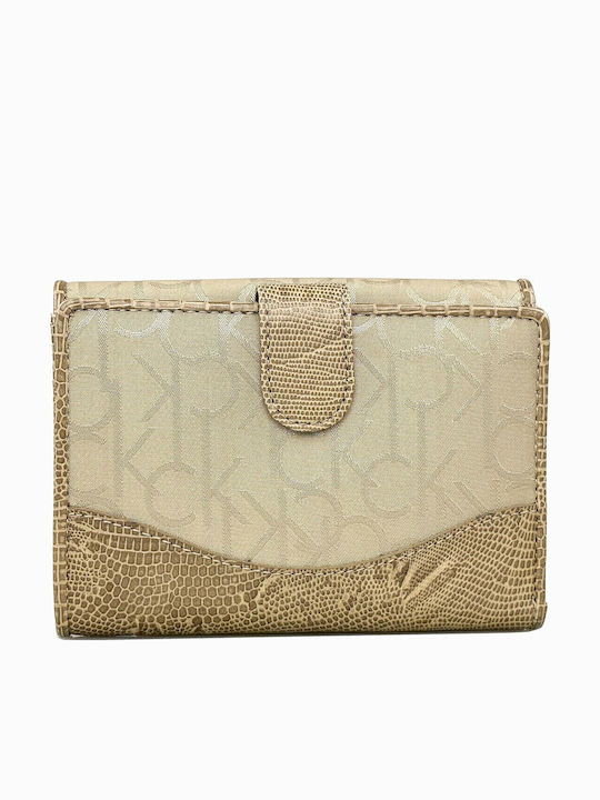 Small Fabric Women's Wallet Coins Beige