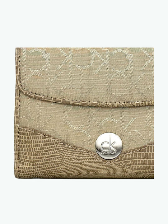 Small Fabric Women's Wallet Coins Beige