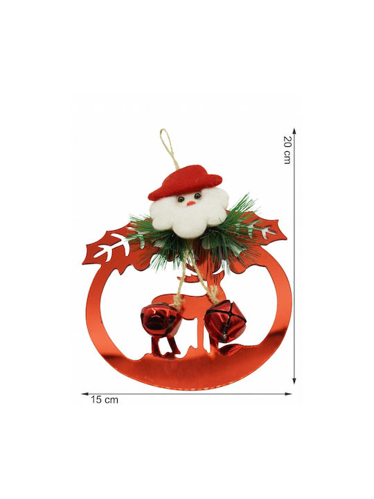 Hanging Bell Ornament Red 20x15cm