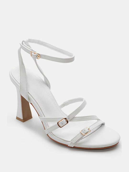 Luigi Women's Sandals with Ankle Strap White