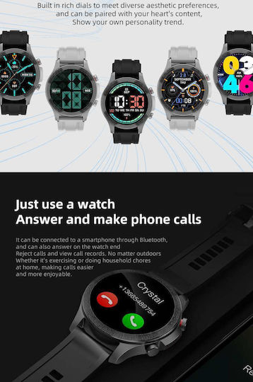 ZW26 51mm Smartwatch με Παλμογράφο (Μαύρο)