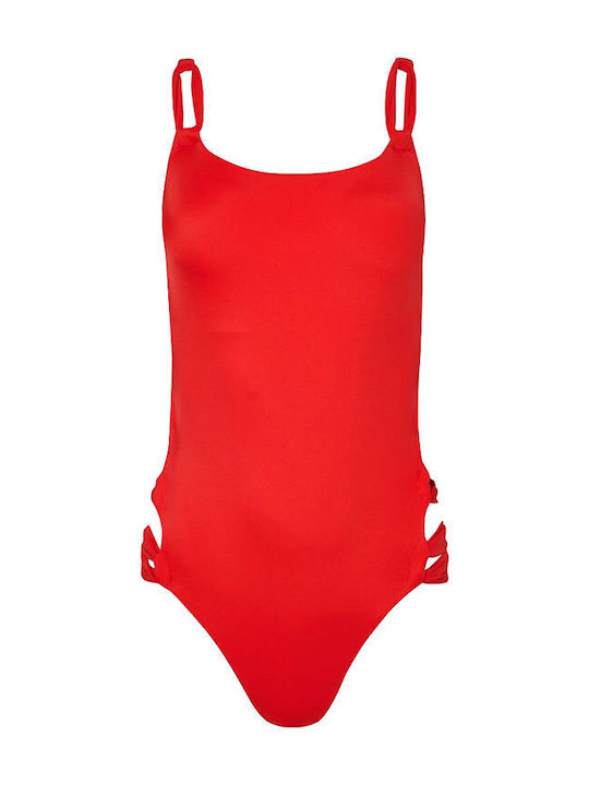 Solids Badeanzug Red