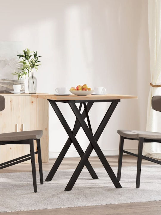 Square Table Dining Room from Solid Wood & Metal Coffee 70x70x75.5cm