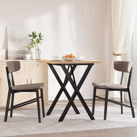 Square Table Dining Room from Solid Wood & Metal Coffee 70x70x75.5cm
