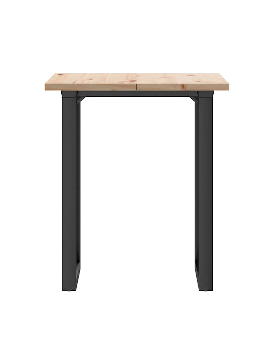 Square Table Dining Room from Solid Wood & Metal Coffee 70x70x75.5cm