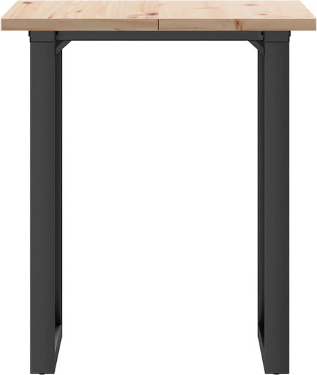 Square Table Dining Room from Solid Wood & Metal Coffee 70x70x75.5cm