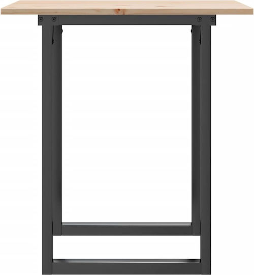 Pătrat Masă Sala de mese din Lemn Masiv & Metal Maro 60x60x75buc
