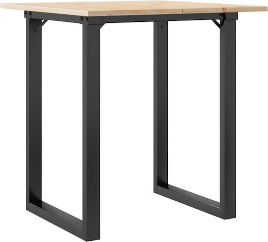 Pătrat Masă Sala de mese din Lemn Masiv & Metal Maro 60x60x75buc