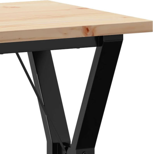 Square Table Dining Room from Solid Wood & Metal Coffee 50x50x75.5cm