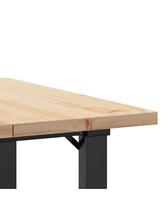 Square Table Dining Room from Solid Wood & Metal Coffee 70x70x75.5cm