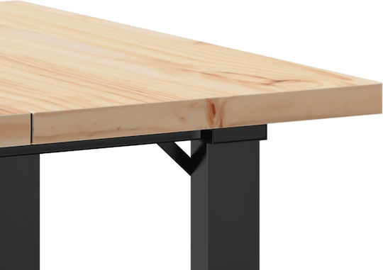 Square Table Dining Room from Solid Wood & Metal Coffee 70x70x75.5cm