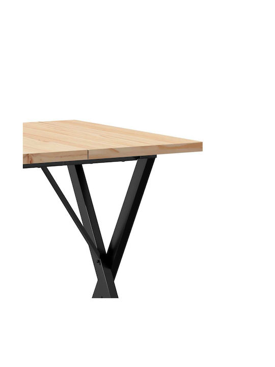 Square Table Dining Room from Solid Wood & Metal Coffee 70x70x75.5cm