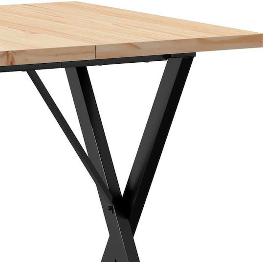 Square Table Dining Room from Solid Wood & Metal Coffee 70x70x75.5cm
