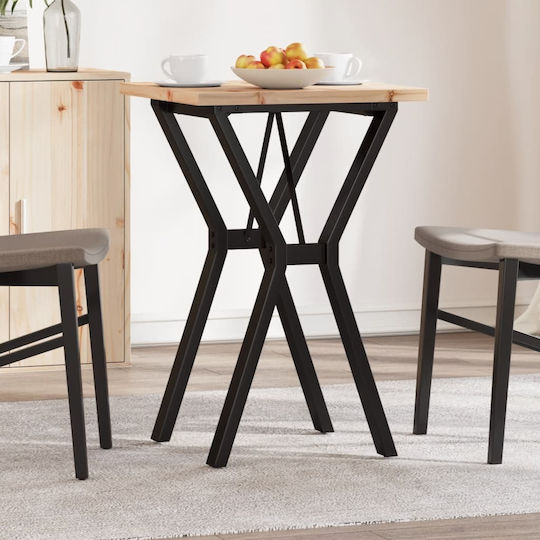 Square Table Dining Room from Solid Wood & Metal Coffee 50x50x75.5cm