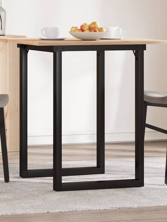 Square Table Dining Room from Solid Wood & Metal Coffee 60x60x75cm