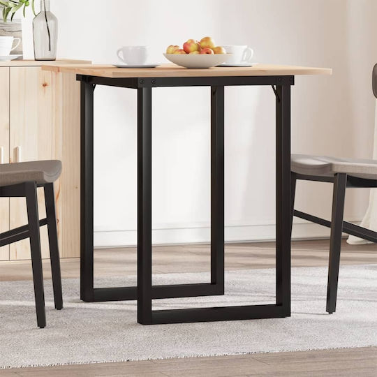 Pătrat Masă Sala de mese din Lemn Masiv & Metal Maro 60x60x75buc