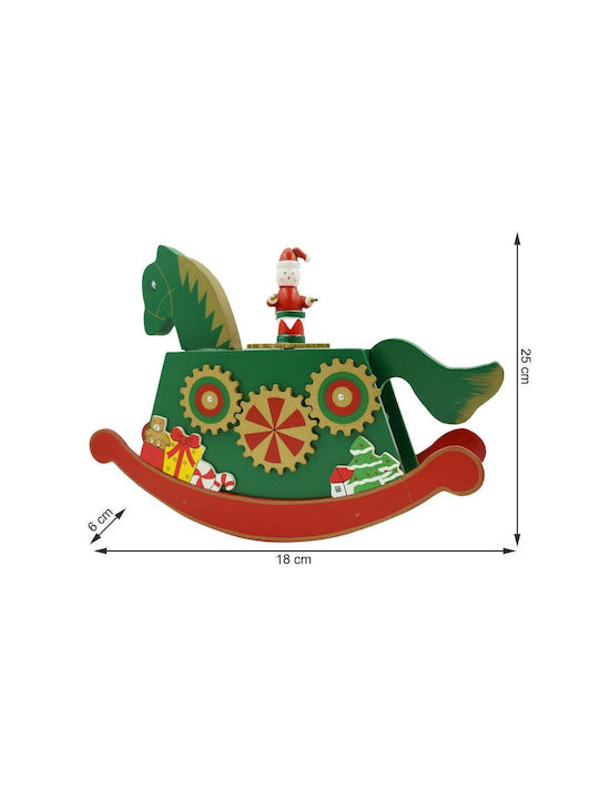 Christmas Wooden Figure Box Green Height 25cm