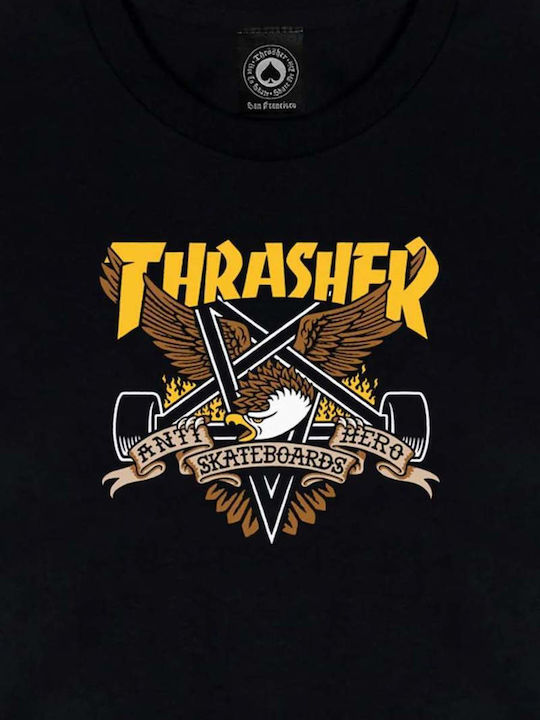 Thrasher Thematic Shirt with Print Black