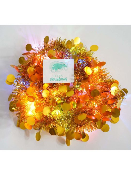 Crăciun Ghirlande Iluminată Plastică Auriu 200x5cm 1buc