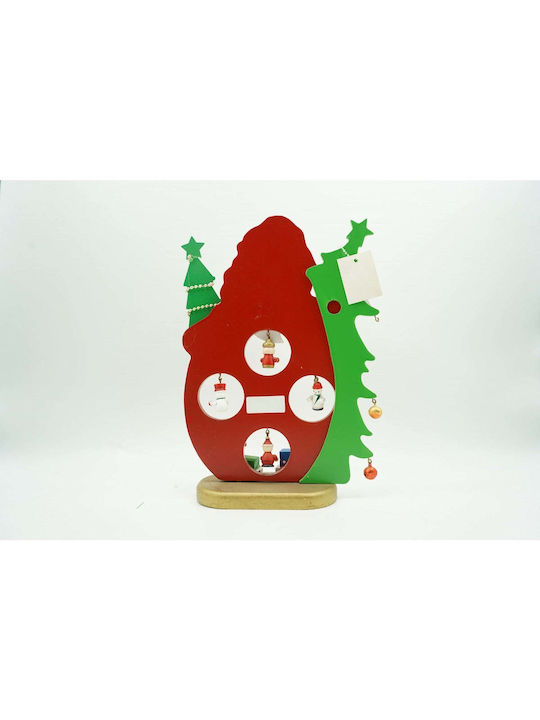Decorativ Moș Crăciun Roșuς din Lemn 24.5x18cm.