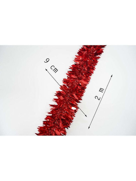 Crăciun Ghirlande Plastică Roșu 200x6.5cm 1buc