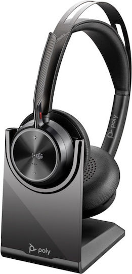 HP Voyager Focus 2 Microsoft Teams & Charging Stand Wireless On Ear Multimedia Headphone with Microphone USB-C
