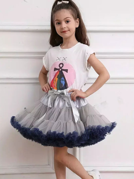 Kinder Tutu Rock aus Tüll Gray