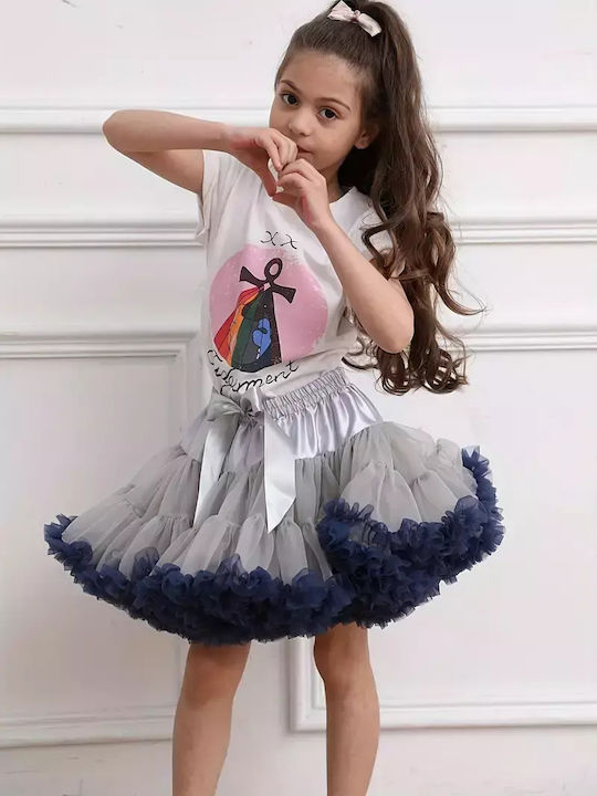 Kinder Tutu Rock aus Tüll Gray