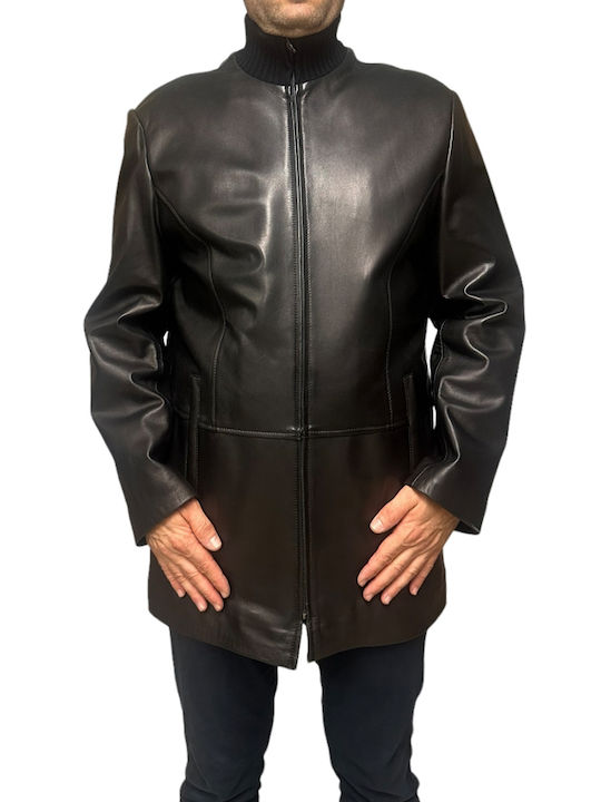 MARKOS LEATHER Herren Jacke Leder Schwarz