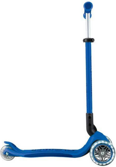 Globber Kids Scooter Foldable Go Up Deluxe 3-Wheel with LED Lighting Blue