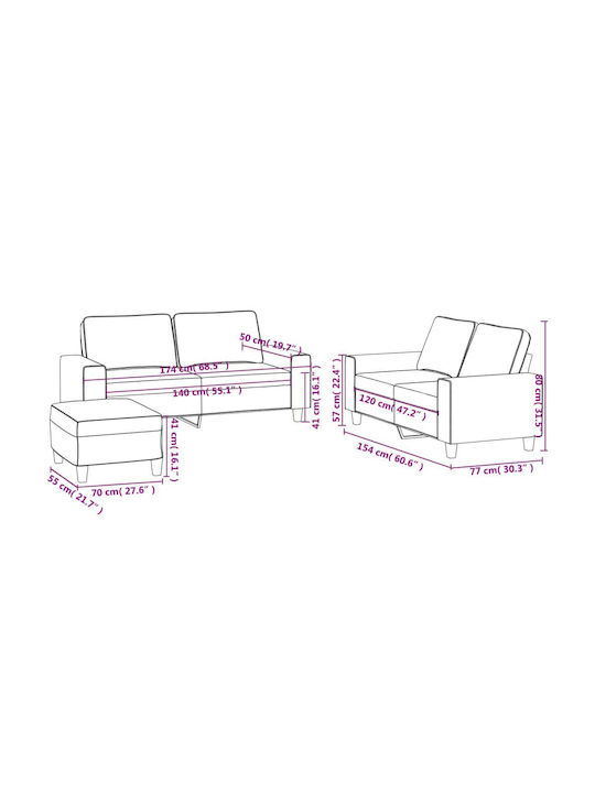 Set de Sufragerie 2 Scaune & 2 Scaune & Taburet