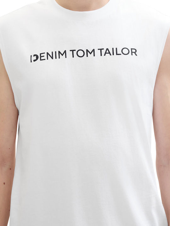 Tom Tailor Herren Ärmelloses Shirt 20000/WHITE