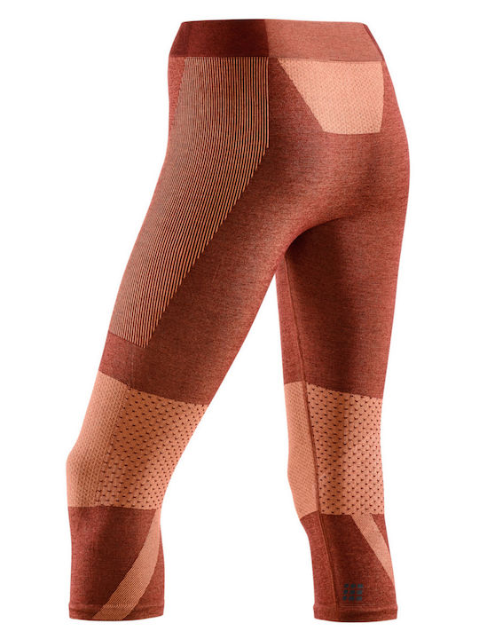 Women's Isothermal CEP ski touring 3/4 base tights Red