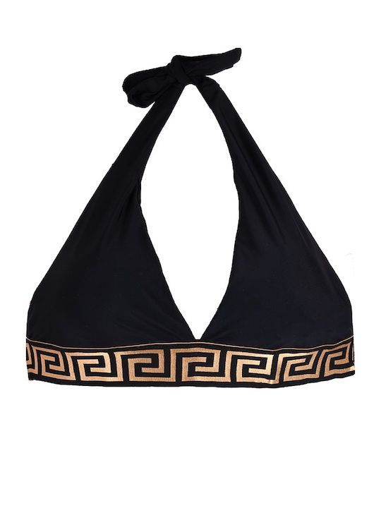 Triangle bikini set with meanderings Black