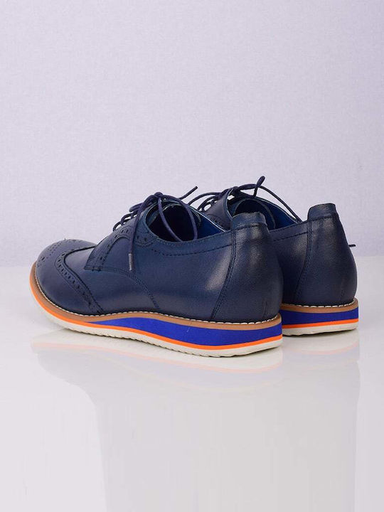 DON JUAN MENS LEATHER SHOES AT1012-4.BLUE