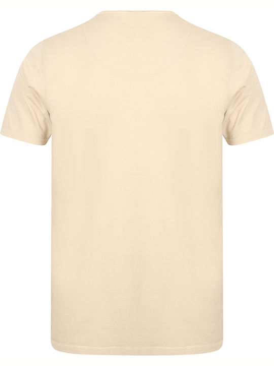 Tokyo Laundry Zac Crew Neck Cotton T-Shirt with Pocket 1C10666B - Oyster Beige