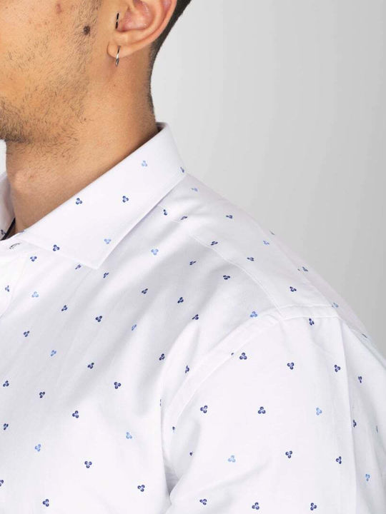 TRESOR SHIRT WITH MICRO PRINT 33-7352.WHITE