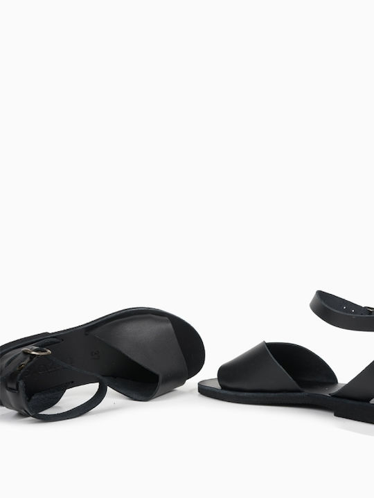 Handmade Sandals with V Cut on the Strap - Black 15621