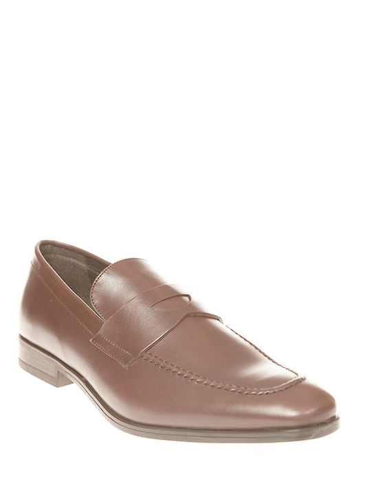 Dark Brown Leather Pointed Loafers by Don Hering