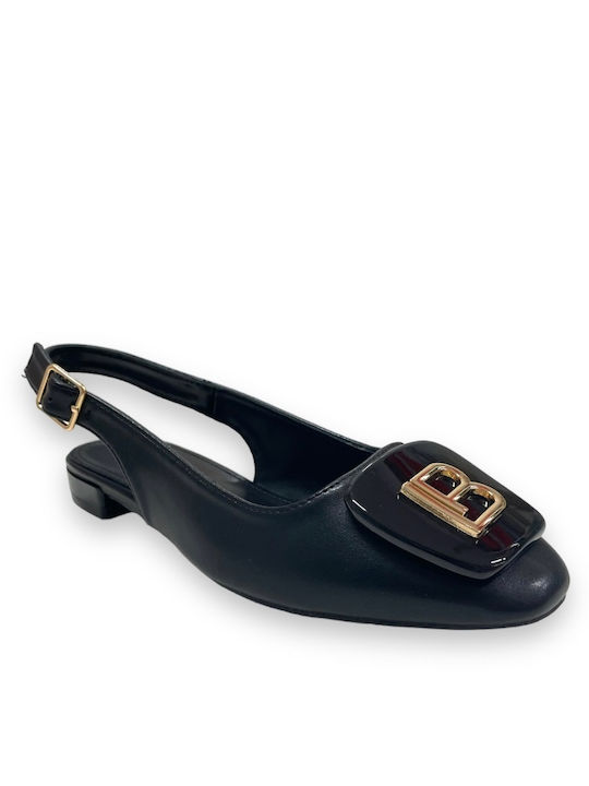 LAURA BIAGIOTTI Schwarze Damen Ballerinas mit Schnalle