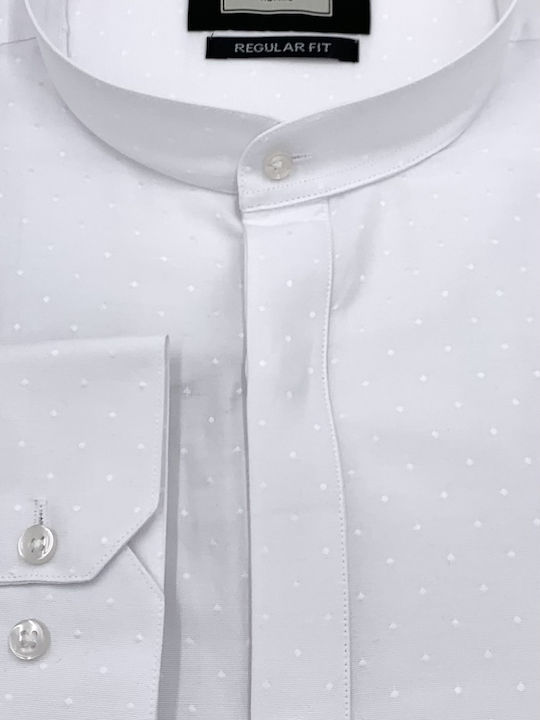 EXIST - MAO COLLAR REGULAR FIT SHIRT 1316/6012 EXIST - WHITE