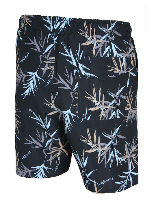 Double Men's Swimwear Bermuda Navy with Patterns