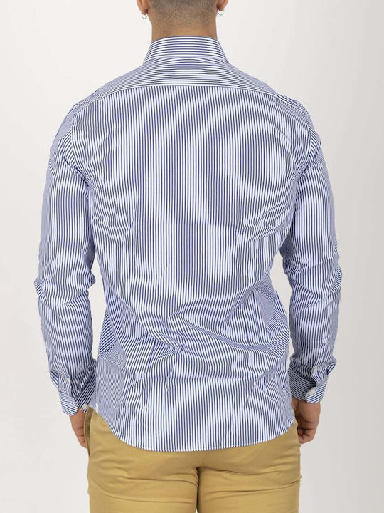 MASTRICAMICIAI SHIRT STRIPED BLUE 100% COTTON REGULAR LINE IS049-01808.00