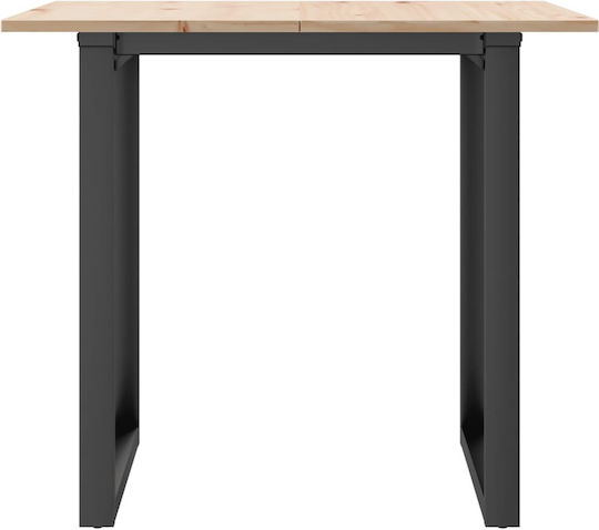 Square Table Dining Room from Solid Wood & Metal 80x80x75cm