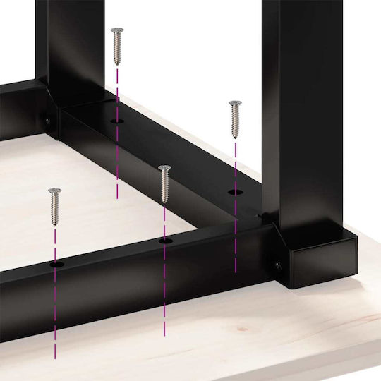 Square Table Dining Room from Solid Wood & Metal 80x80x75cm