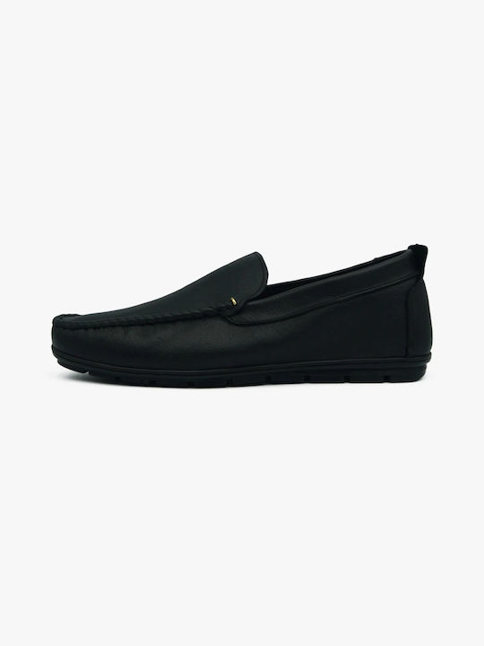 Men's Leather Moccasins in Black Color