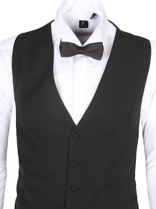 Men's Suit with Vest Regular Fit Black