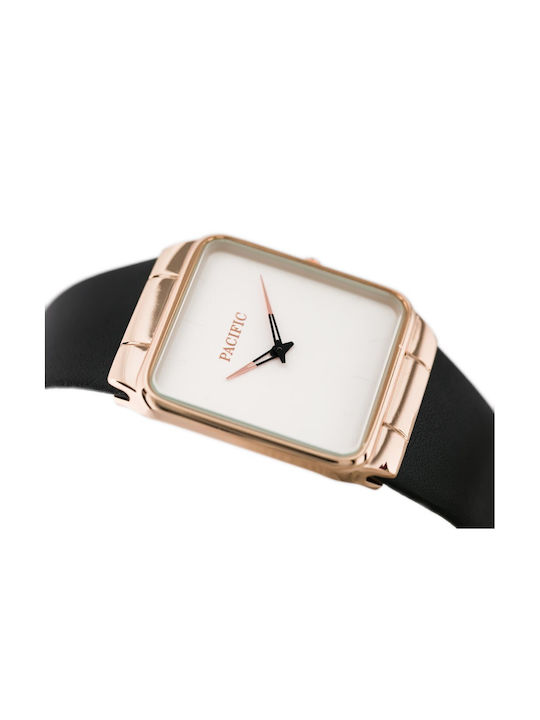 Pacific Damen Uhr mit Schwarz Lederarmband