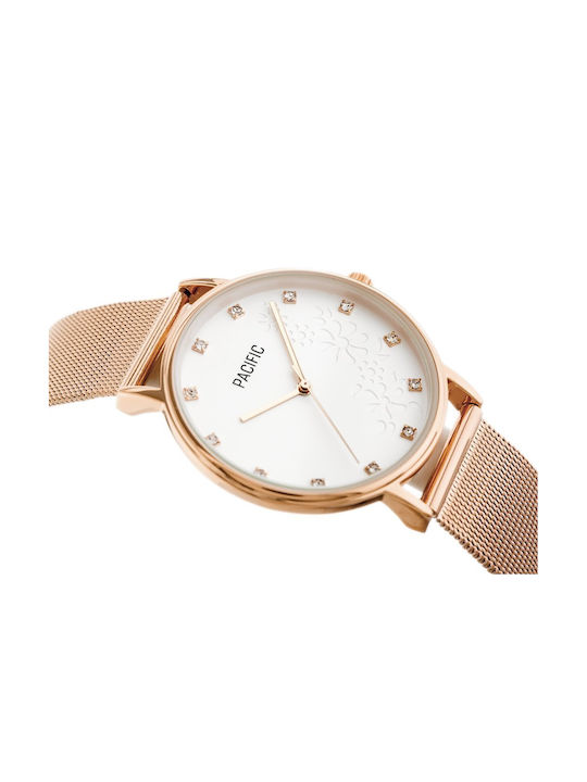 Pacific Women's Watch with Pink Gold Metal Bracelet