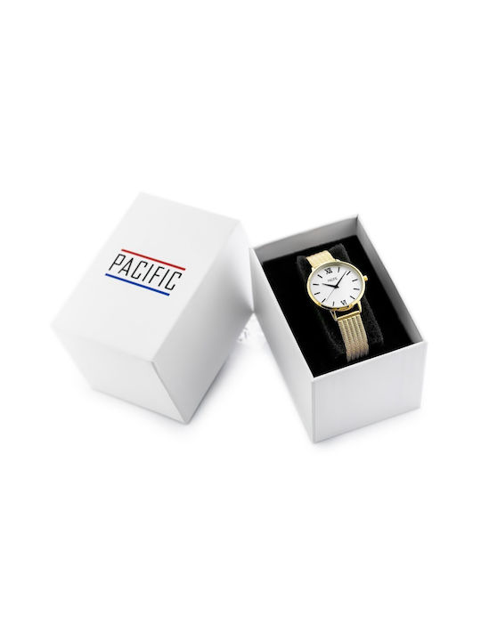 Pacific Uhr mit Gold Metallarmband